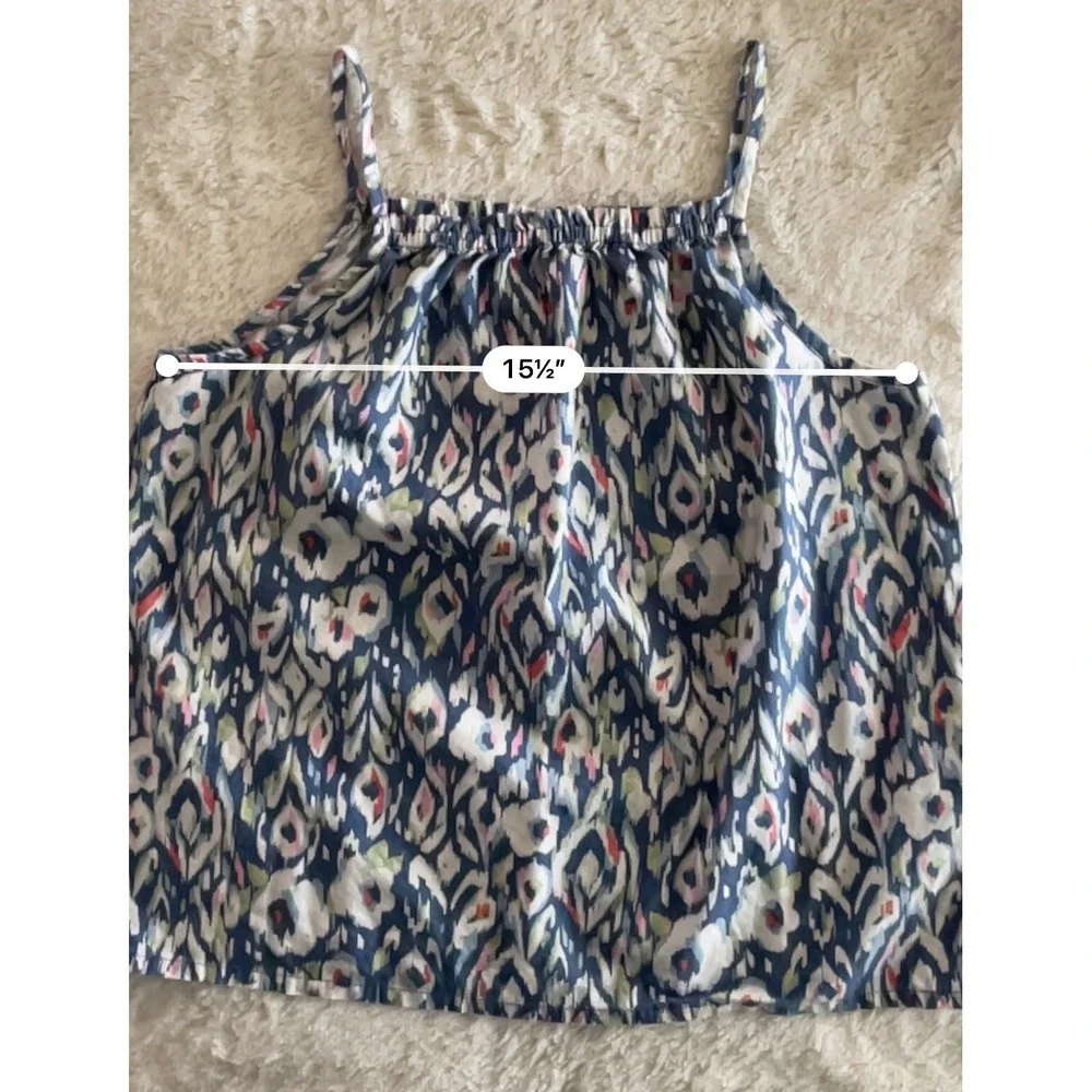 OshKosh B'gosh Tank Top Linen Cotton Ikat Casual Coastal 14/14A